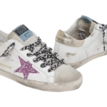 Golden Goose Super- (Pink) Star with/ Glitter & Gold Heel Tab - Image 5
