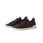 Zegna Brown Leather Triple Stitch - Image 2