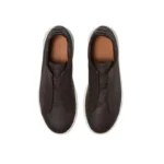 Zegna Brown Leather Triple Stitch - Image 4