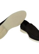 Loro Piana Summer Walk Loafer Suede Black - Image 7