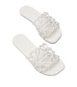 Loewe Petal Anagram slide white in soft calfskin - Image 3