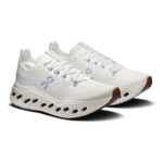 On Cloudsurfer Max in the Ivory and Nimbus colorway, featuring distinctive lightweight breathable mesh uppers - Image 2