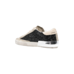 Golden Goose Super-Star sneakers feature black glitter uppers with a contrasting silver heel tab - Image 4
