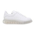 Alexander McQueen Oversized Sneakers featuring a white leather upper and a distinctive clear rubber sole