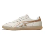 Onitsuka Tiger Tokuten sneakers in the white and rose gold colorway, featuring a distinct translucent rubber sole - Image 2