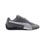Puma Speedcat Premium in Shadow Gray and Matte Silver, featuring a sleek, suede, and mesh construction
