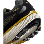 Nike P-6000 SE sneakers in black, sequoia, and ochre, featuring a distinct gold swoosh and breathable mesh - Image 6