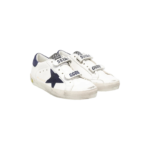 Golden Goose Old School Sneakers in white leather with a blue - Image 3