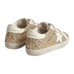 Golden Goose Old School sneakers with a glossy gold finish and two practical Velcro straps - Image 3