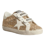 Golden Goose Old School sneakers with a glossy gold finish and two practical Velcro straps - Image 2