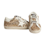 Golden Goose Old School sneakers with a glossy gold finish and two practical Velcro straps - Image 6