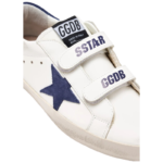 Golden Goose Old School Sneakers in white leather with a blue - Image 5